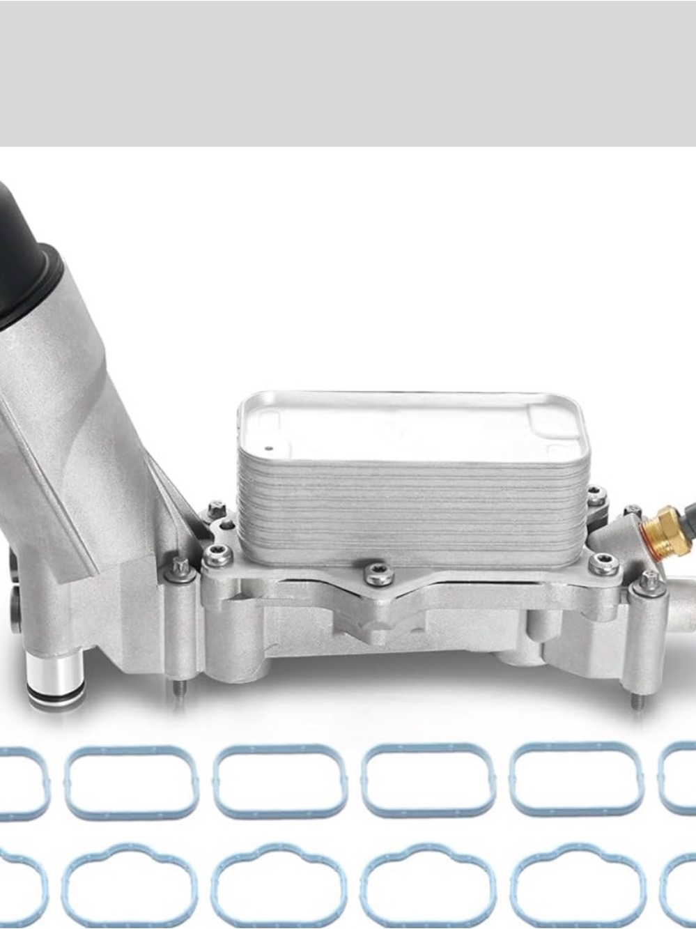 Aluminum Engine Oil Filter Housing Oil Cooler Kit with Gaskets & Sensors Comp...